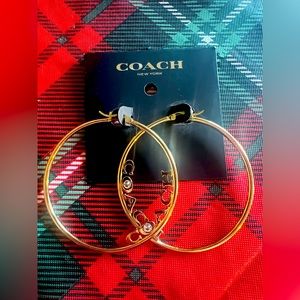 COACH Signature Gold Hoop Earrings